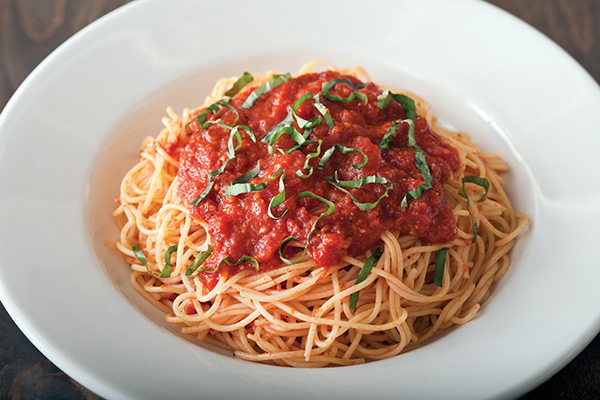 トマトとバジルのスパゲティーニ